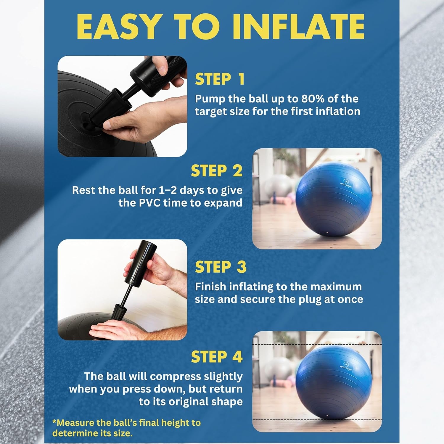 Pregnancy Ball with Guide - Birthing Ball | 1.7Mm Anti-Burst PVC, CA 10P Certified, 55/65/75 Cm, Guide, Doula & Midwife Use, Pump, Pregnancy Essentials