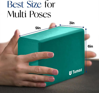 Non-Slip Yoga Blocks，High-Density EVA Foam 2 Pack for Yoga & Pilates