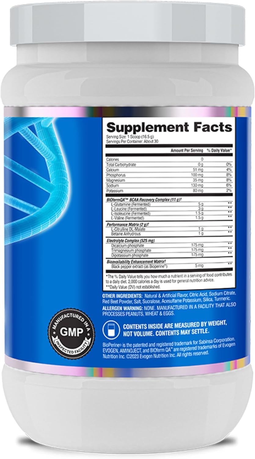 Aminoject Recovery Formula | Watermelon | 30 Servings | 6G Fermented Plant-Based Bcaas, 5G Glutamine, Electrolytes, Betaine and L-Citrulline for Hydration and Endurance