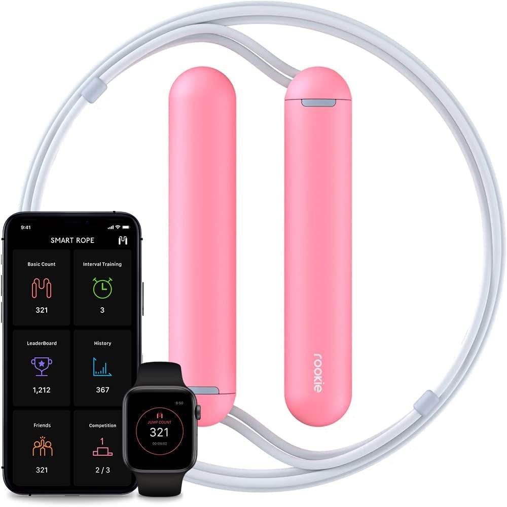 Smart Rope Rookie – Smart Jump Rope with Counter & App, Bluetooth Fitness Tracker, Adjustable Jump Rope for Weight Loss, Cardio, HIIT & Home Workouts
