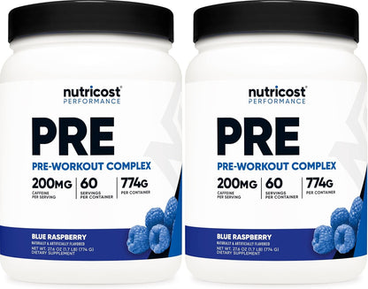Pre-Workout Complex Powder (Blue Raspberry) 60 Servings | Pre-Workout Supplement with Beta-Alanine, Taurine and Amino Acids