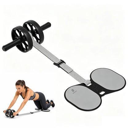 Soulyis Elastic Rope Ab Wheel, Double Wheels with Resistance Band, Quiet and Non-Slip, Ab Roller,Home Full-Body Training Equipment, Adjustable Intensity,Ab Roller with Elbow Support, Ergonomic Handles.