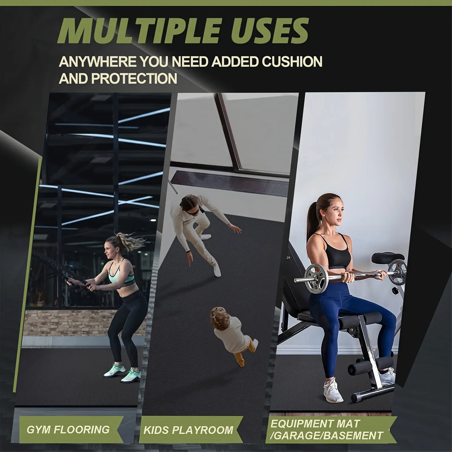 Large Anti-Slip Floor Protection Mat,Fitness Equipment Fitness Sports Mat, Floor Mat, Fitness Mat Non-Slip Highly Durable Underlay Mat Protective Mat for Treadmills