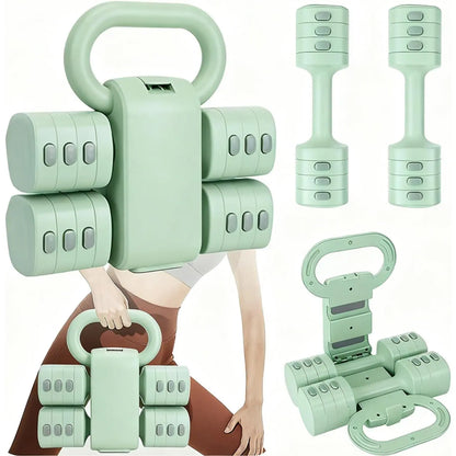 Adjustable Dumbbell Set of 2, 4 in 1 Free Weights Dumbbells Set for Women with Adjustment, Each 2Lb 3Lb 4Lb 5Lb Hand Weights Set for Gym Exercise