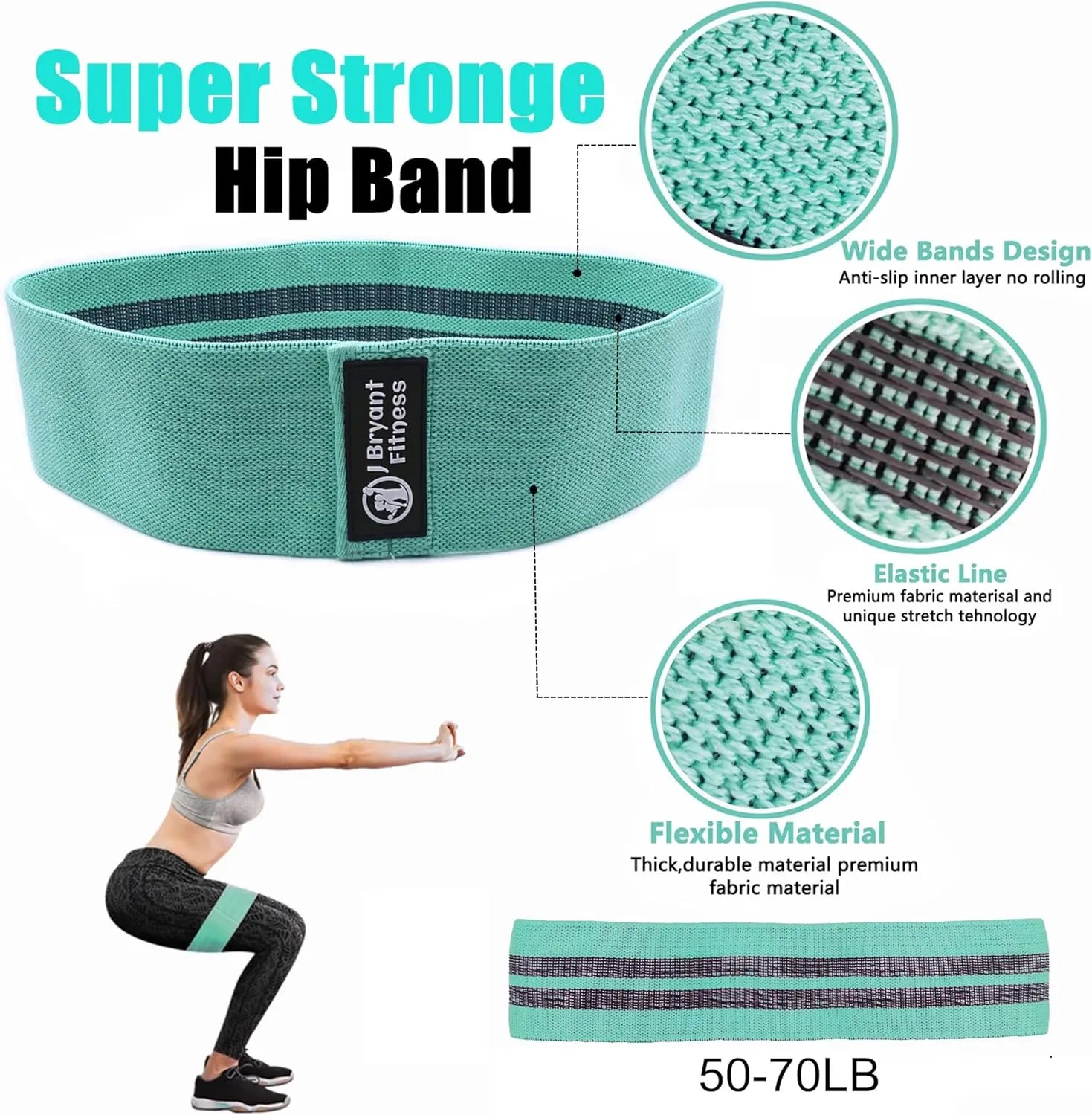J Bryant Barbell Pad Set with 2 Ankle Straps - Thick Cushion Pad for Hip Thrusts, Squats, Bench Press, Home Gym Strength Training, Workout