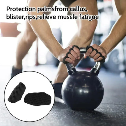 Anti-Slip Workout Grips, Ergonomics Rubber Gym Grips, Weight Lifting Grips for Hand Protection, Workout Gym Gloves for Men and Women Deadlift, Fitness Training, Weightlifting and Exercise