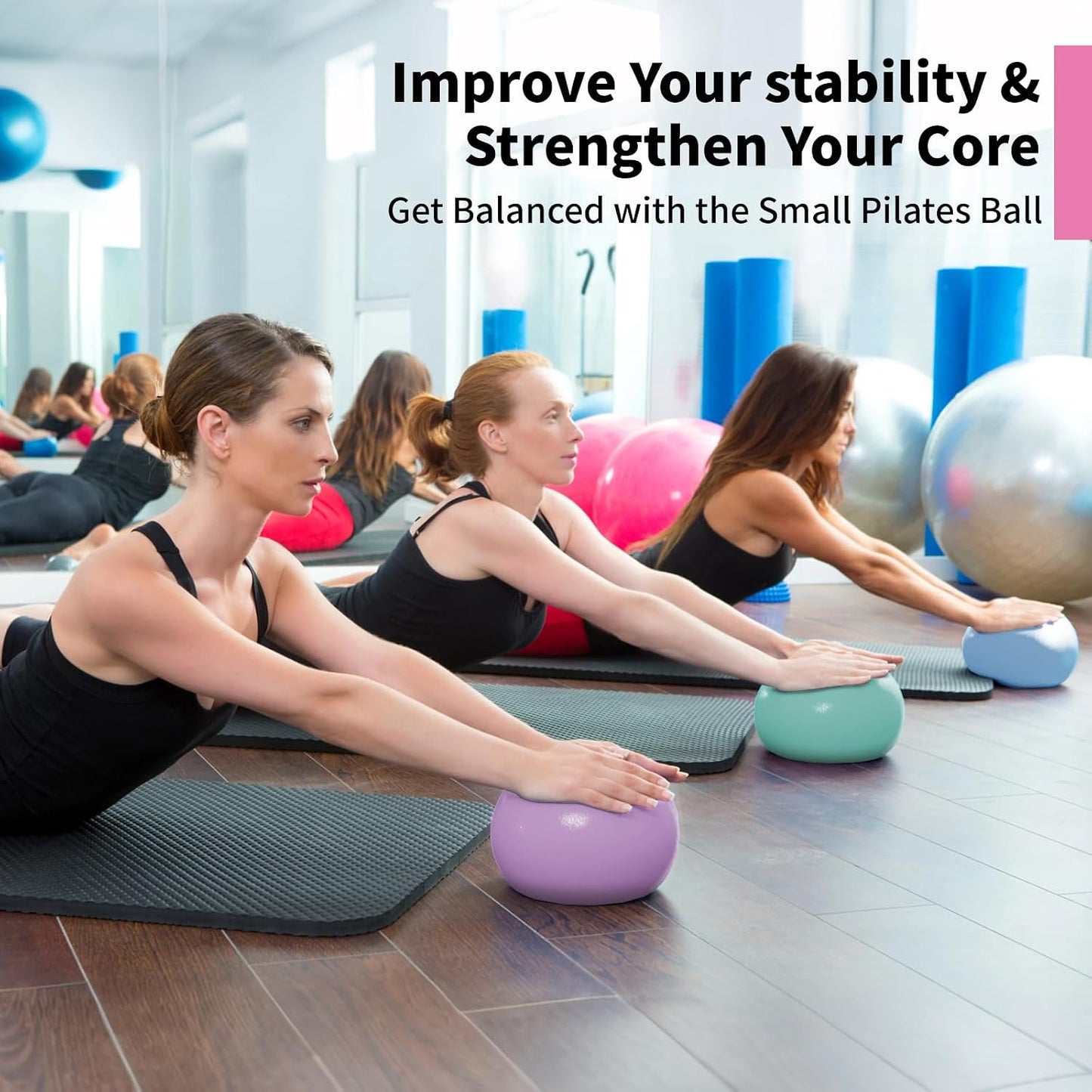 20-Pack of 9 Inch Exercise Balls, Pilates Ball & Mini Yoga Ball for Physical Therapy, Core Strength, Stability Training - Anti-Burst, Slip Resistant for Home, Gym, Office - Bulk Set