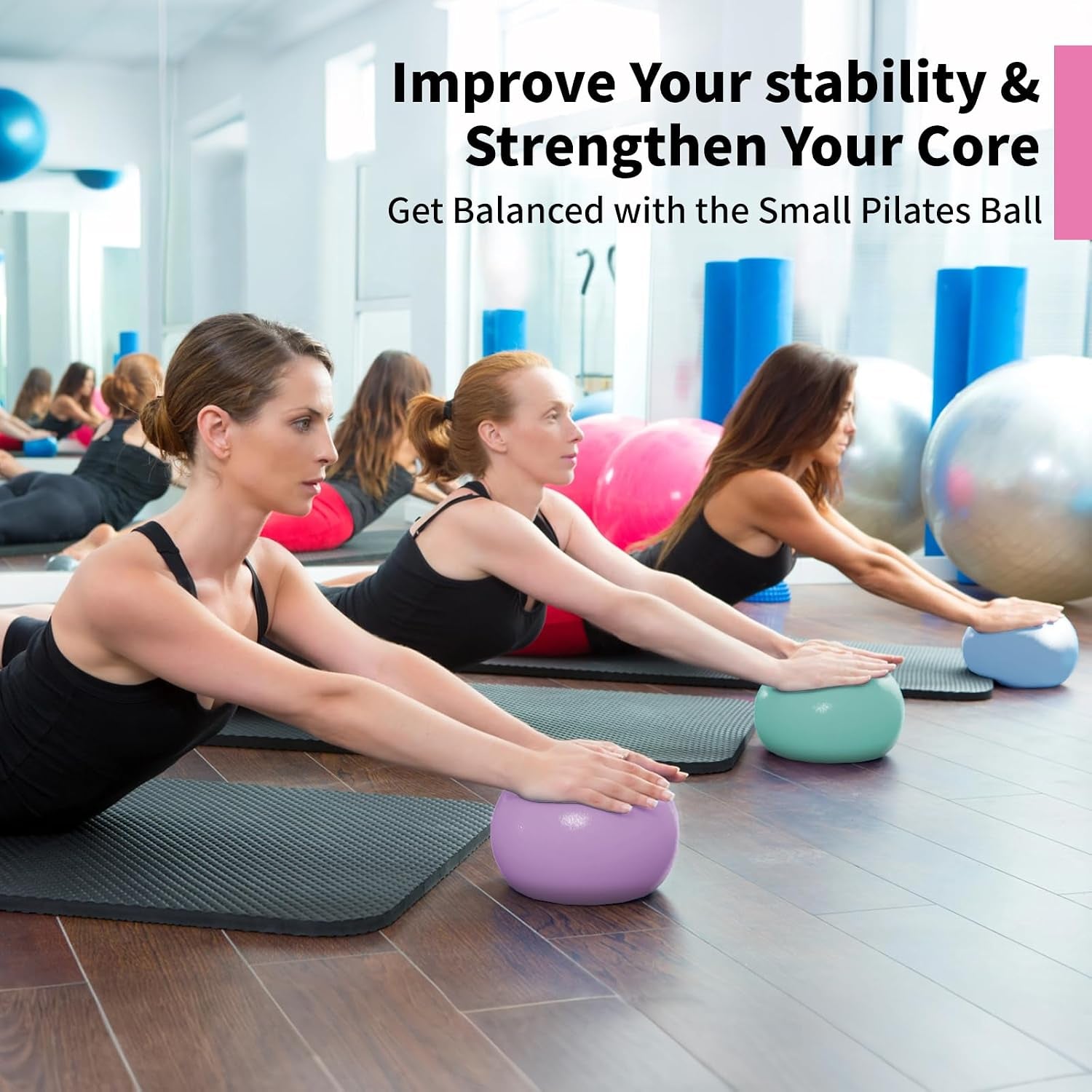 20-Pack of 9 Inch Exercise Balls, Pilates Ball & Mini Yoga Ball for Physical Therapy, Core Strength, Stability Training - Anti-Burst, Slip Resistant for Home, Gym, Office - Bulk Set