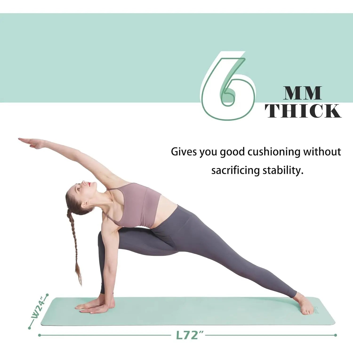 Yoga Mat Non Slip, Pilates Fitness Mats, , Anti- 1/4" Thick Yoga Mats for Women, Exercise Mats for Home Workout with Carrying Sling and Storage Bag