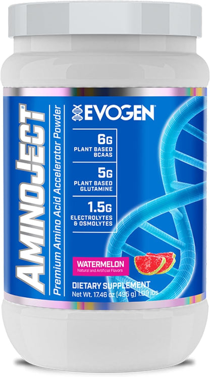 Aminoject Recovery Formula | Watermelon | 30 Servings | 6G Fermented Plant-Based Bcaas, 5G Glutamine, Electrolytes, Betaine and L-Citrulline for Hydration and Endurance