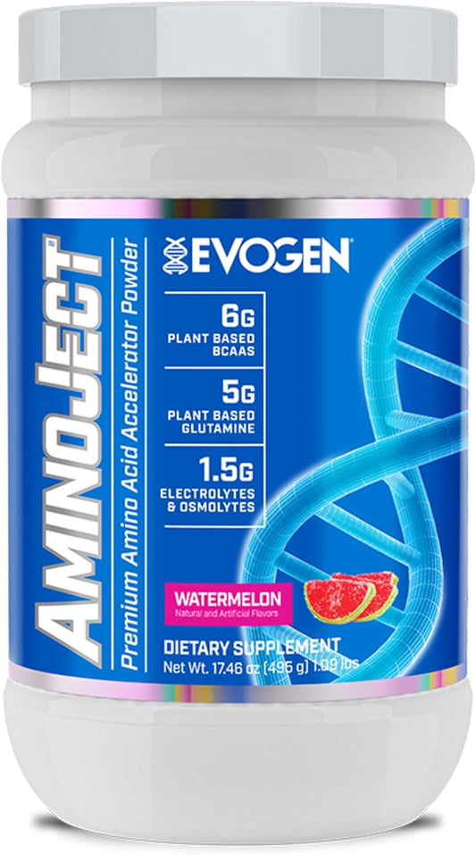Aminoject Recovery Formula | Watermelon | 30 Servings | 6G Fermented Plant-Based Bcaas, 5G Glutamine, Electrolytes, Betaine and L-Citrulline for Hydration and Endurance
