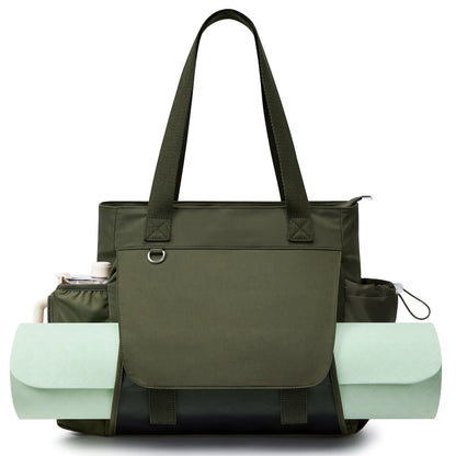 KALIDI Women'S Gym Tote Bag with Yoga Mat Holder & Wet Pocket, Lightweight Waterproof Weekender for Travel, Fitness & Pilates, Casual Sports Bag, Fitness Bag