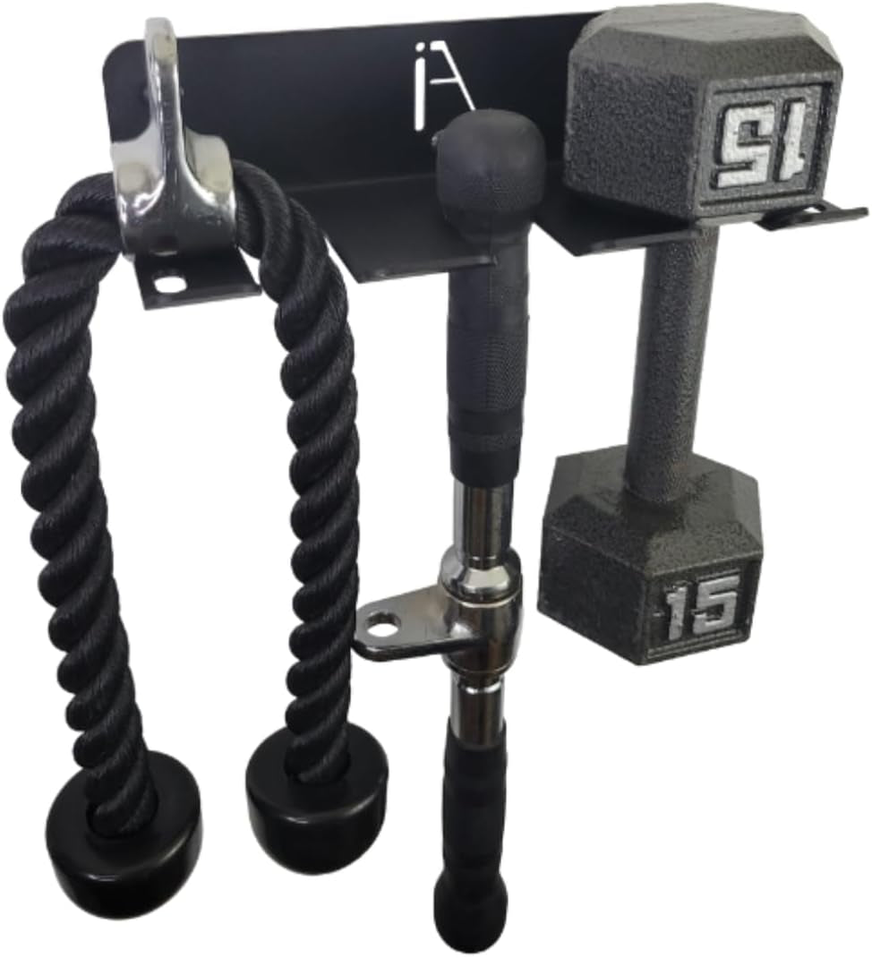 ) Gym Storage Hanger/Heavy Duty Multi-Purpose Gym Rack for Lifting Belts, Chains, Exercise Bands, Jump Ropes (Mounting Hardware Included)