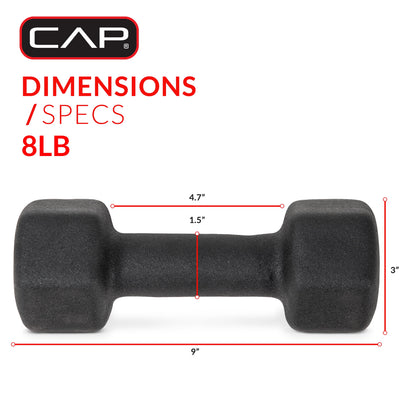 Barbell 32 Lb Neoprene Dumbbell Set with Rack, Black