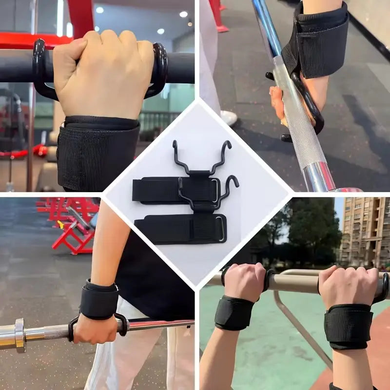 2Pcs Fitness Training Hooks, Anti-Slip Wrist Support Hooks, Pull-Up Assistance, Strength Training, Thickened Wrist Guards, Gym Equipment, Wrist Cuffs Gym, Workout Accessories