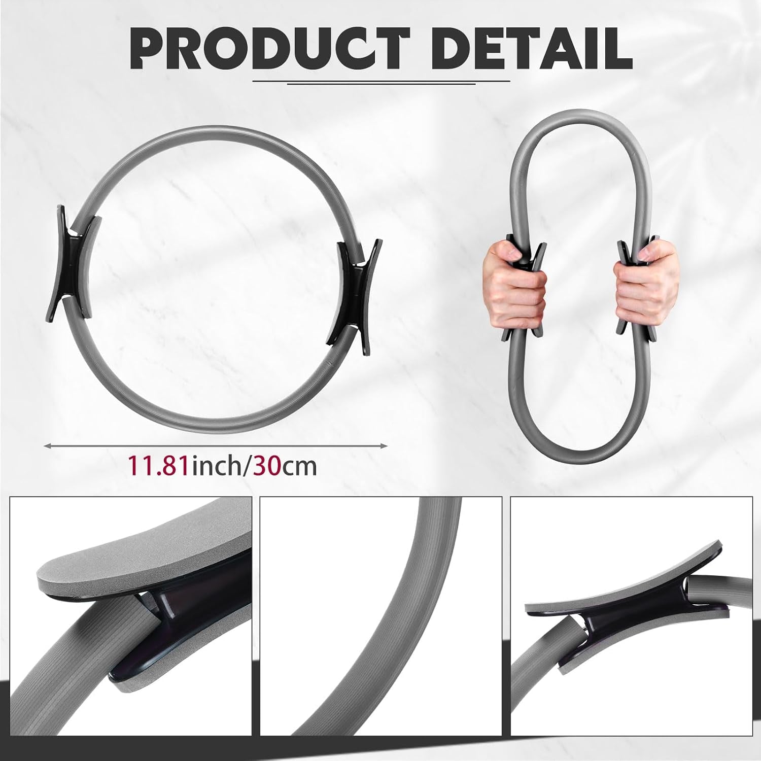 Pilates Ring 11. 81 Inch Pilates Circle Yoga Ring Magic Lightweight Flexible Workout Equipment for Fitness Physical Therapy Resistance Exercise Arms Legs