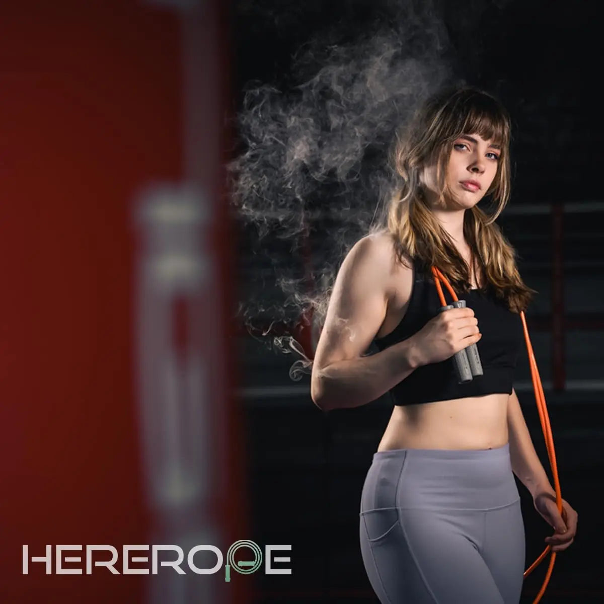 Hererope Weighted Jump Rope for Fitness Durable 8MM Cable 1/2Lb Heavy Jump Rope, Ergonomic Grip, Ball Bearing, Adjustable Jump Rope Weighted for Men Women, Crossfit, Muay Thai, MMA, High-Intensity Training