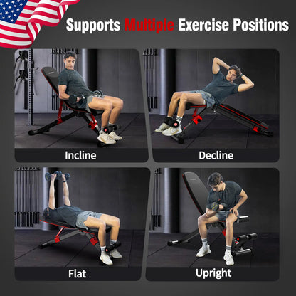 HARISON Heavy Duty Adjustable Weight Bench with Leg Extension & Preacher Pad, Full Body Strength Training Equipment for Home Gym Press Chest Machine Gym Reaper Max Bench Adjustable Foldable Weight Bench