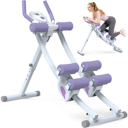Bearbro Adjustable Ab Trainer with LCD Monitor, 4 Resistance Levels, Foldable Core Workout Machine for Home Gym,Blackfriday