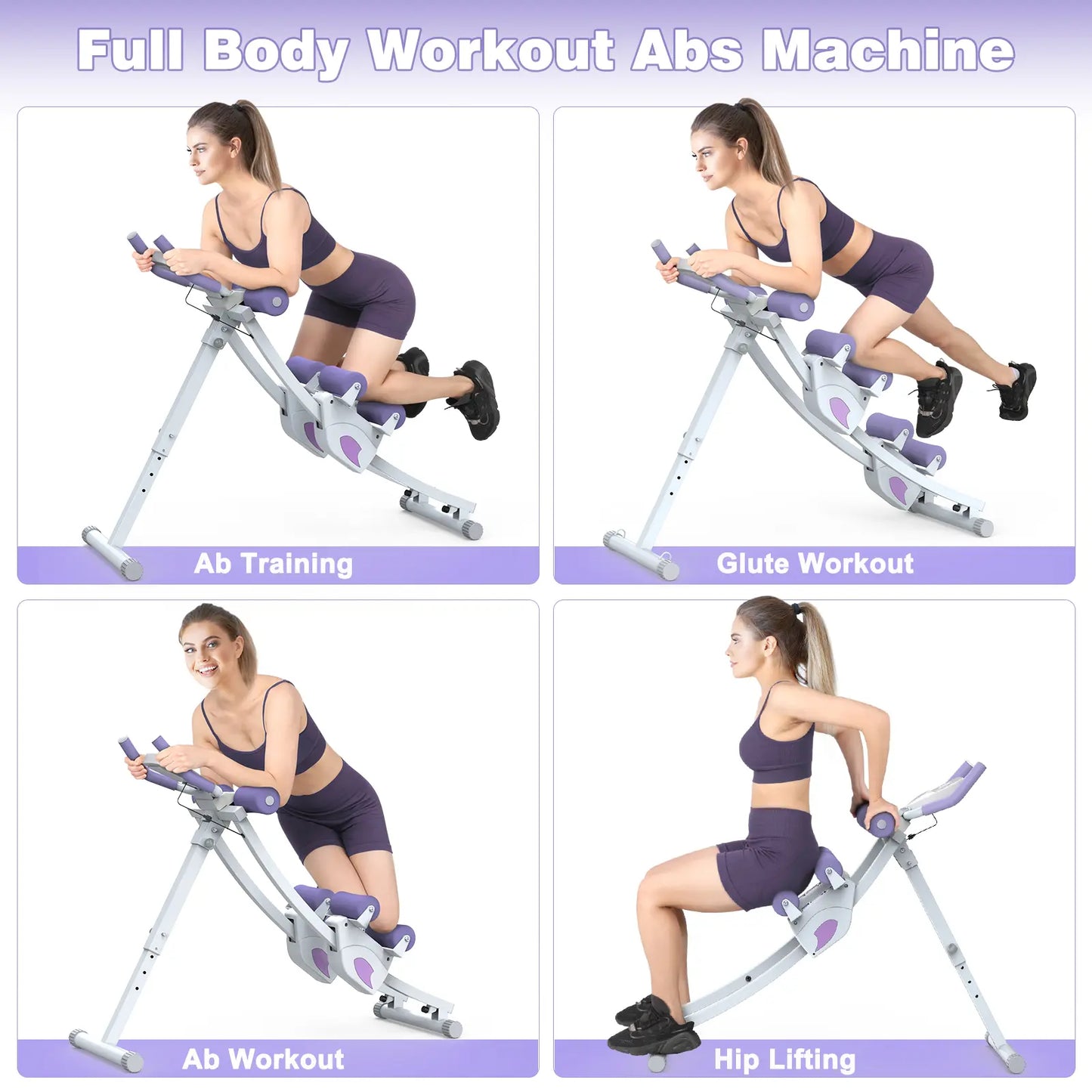 Bearbro Adjustable Ab Trainer with LCD Monitor, 4 Resistance Levels, Foldable Core Workout Machine for Home Gym,Blackfriday