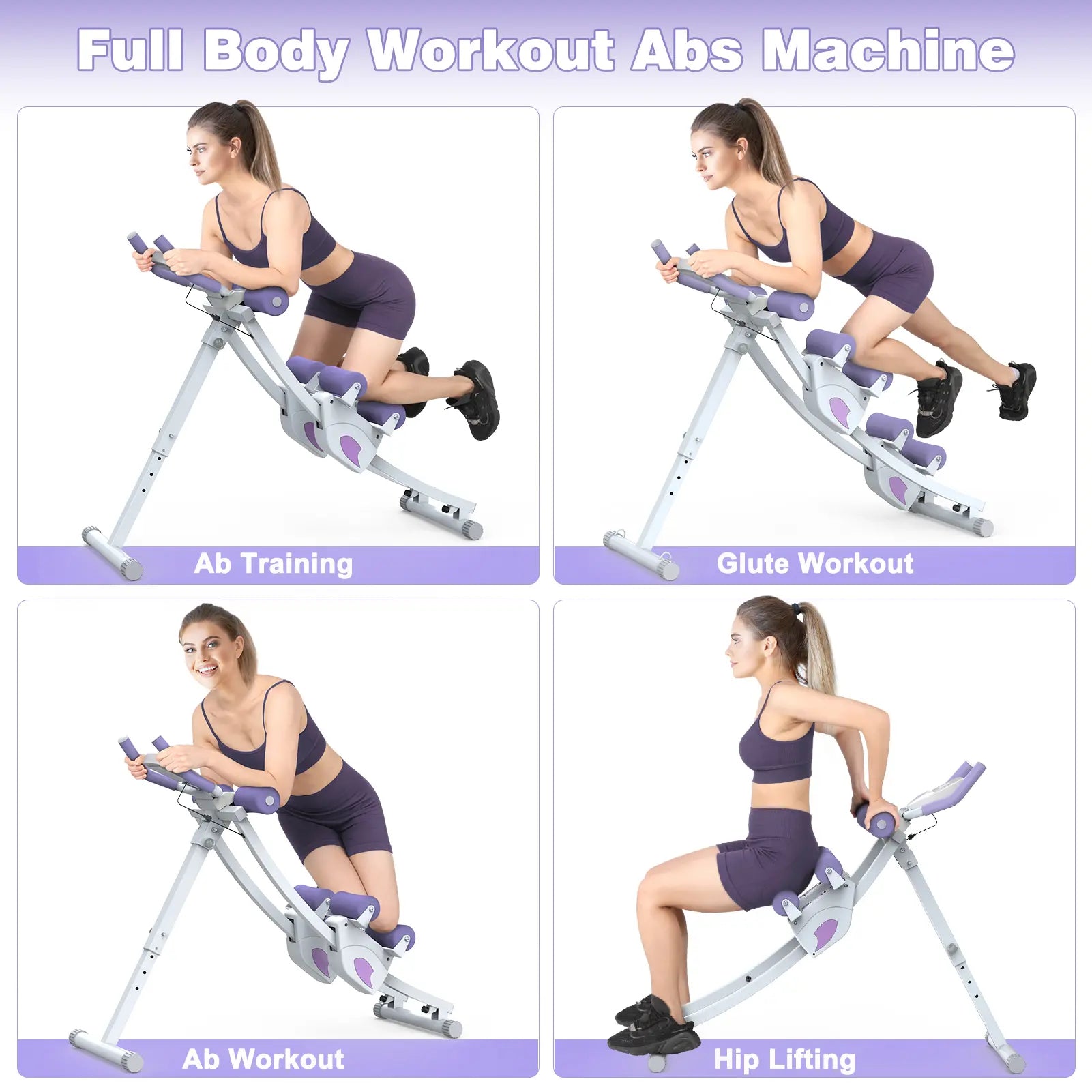 Bearbro Adjustable Ab Trainer with LCD Monitor, 4 Resistance Levels, Foldable Core Workout Machine for Home Gym,Blackfriday
