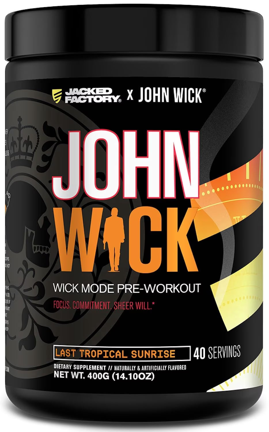 Jacked Factory X John Wick - Wick Mode Pre Workout Powder - Intense Energy, Battle-Ready Focus, Unstoppable Commitment, and Sheer Will - 40 Servings, Osaka Cherry Blossom