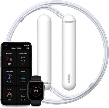 Smart Rope Rookie – Smart Jump Rope with Counter & App, Bluetooth Fitness Tracker, Adjustable Jump Rope for Weight Loss, Cardio, HIIT & Home Workouts