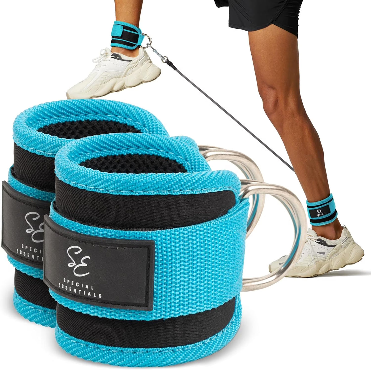 Ankle Strap for Cable Machine and Resistance Bands Premium Neoprene Gym and Workout Kickback Ankle Cuffs with Adjustable Strap for Enhanced Leg and Glute Exercises