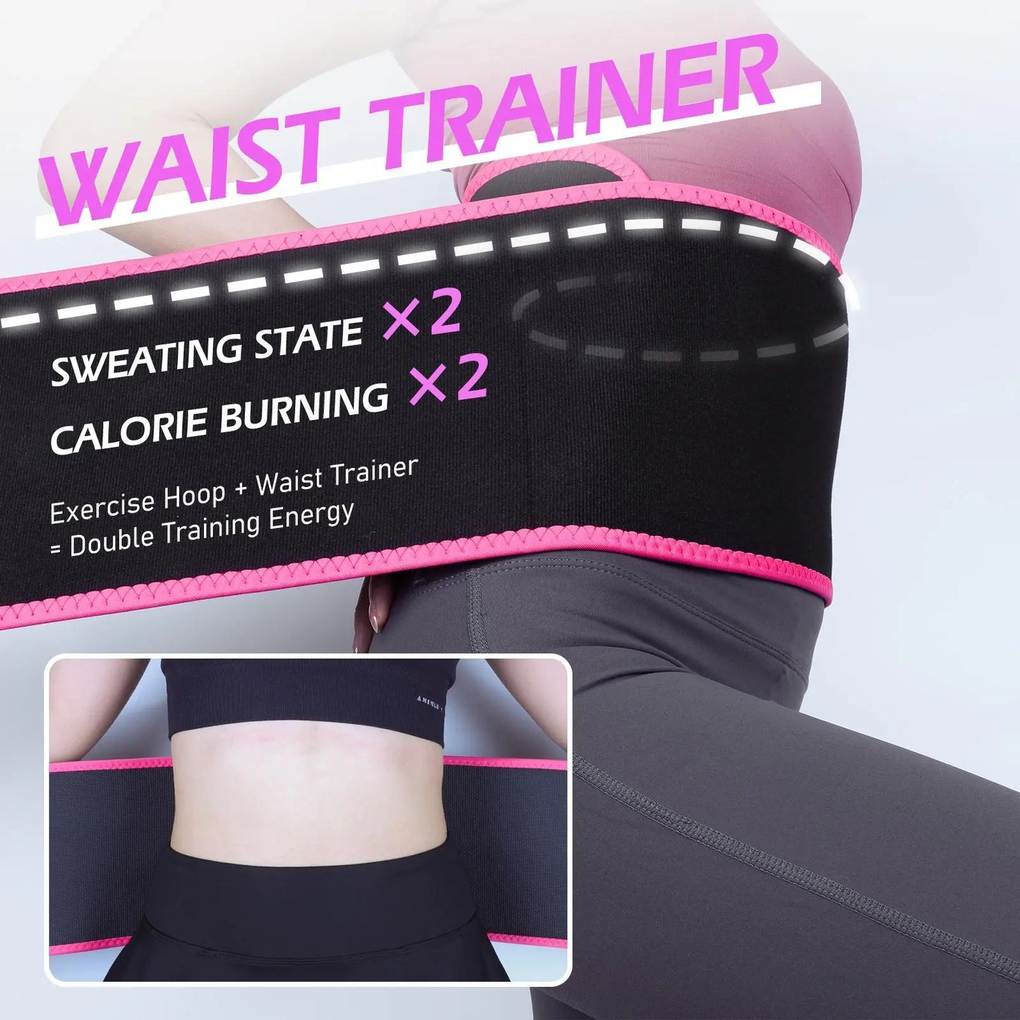 Waist Trainer for Women, Sweat Band Workout Waistband, Waist Trimmer Belt, Fitness Waist Shaper for Workout, Sports & Outdoor Accessories