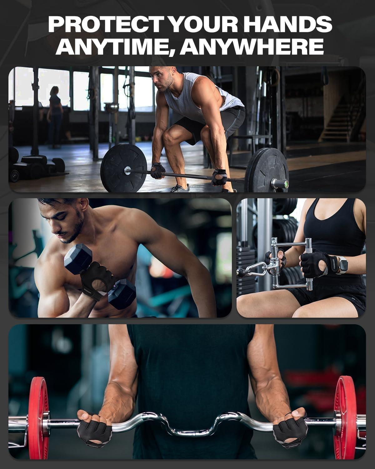 Gym Gloves for Men and Women, Workout Gloves with Enhanced Grip