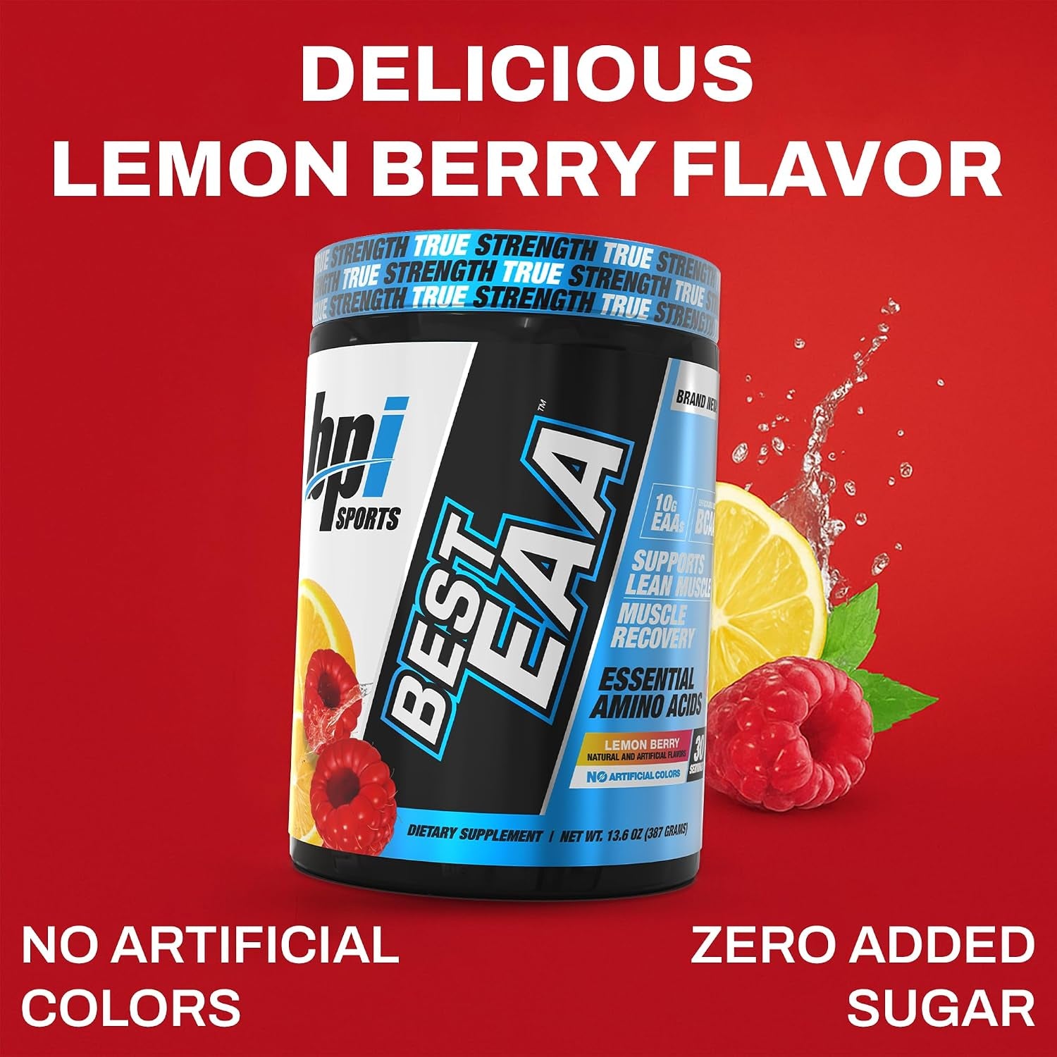 Essential Amino Acids EAA Powder - Pre, Intra & Post Workout Drink - BCAA Powder for Men & Women, EAA + BCAA + Hydration, Advanced Formula with 10G of EAA. (Lemon Berry)