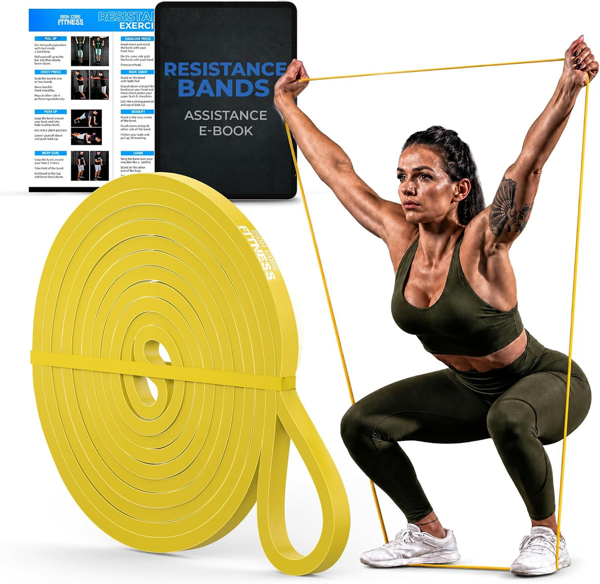 Pull up Assistance Resistance Bands - Long Loop Power Bands for Men and Women - Strength Power Flexibility Training at Home & Gym - Ebooks & Workout Chart Included by
