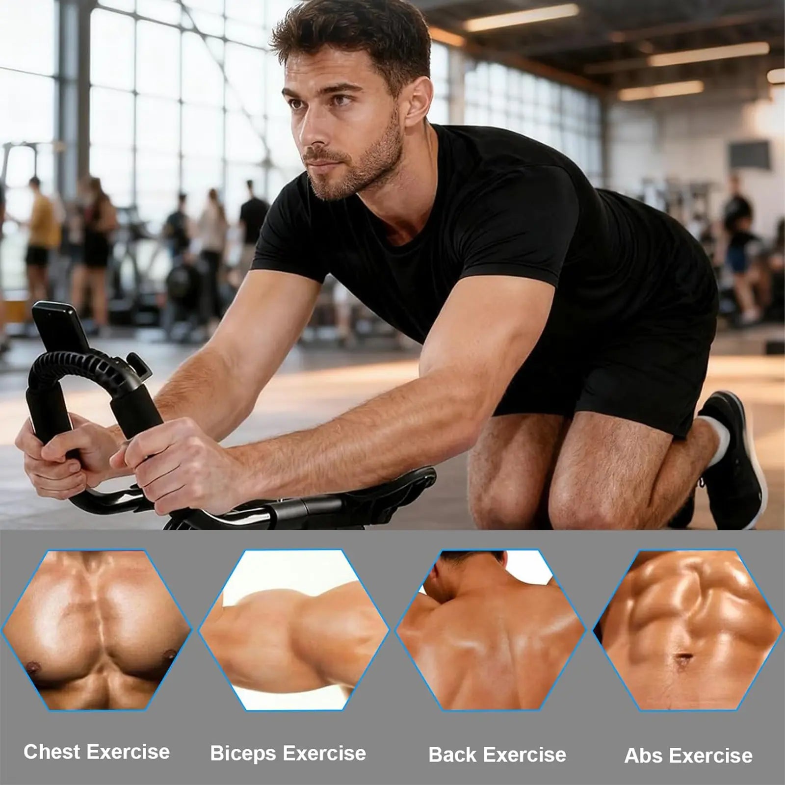 Automatic Rebound Ab Workout Equipment - New Ab Roller Wheel with Timer & Knee Mat, Elbow Support for Women Men Core Training