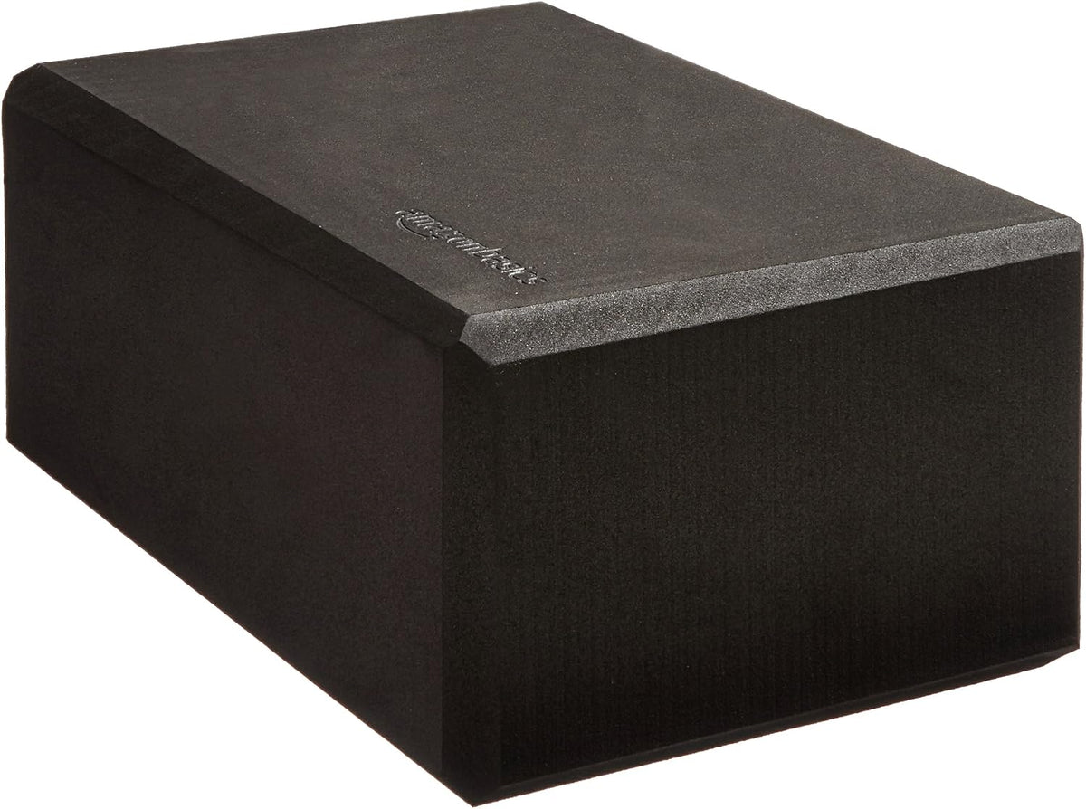 Non-Slip Yoga Blocks, Set of 2, Deepen Poses, 4" X 9" X 6", Black