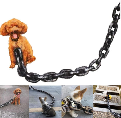 Big Dog Chain Leash, Funny Dog Leash, Plastic Material, Imitates Iron Chains, 75" Long, Chihuahua Teddy Poodle Papillon 1Pc (Silvery)