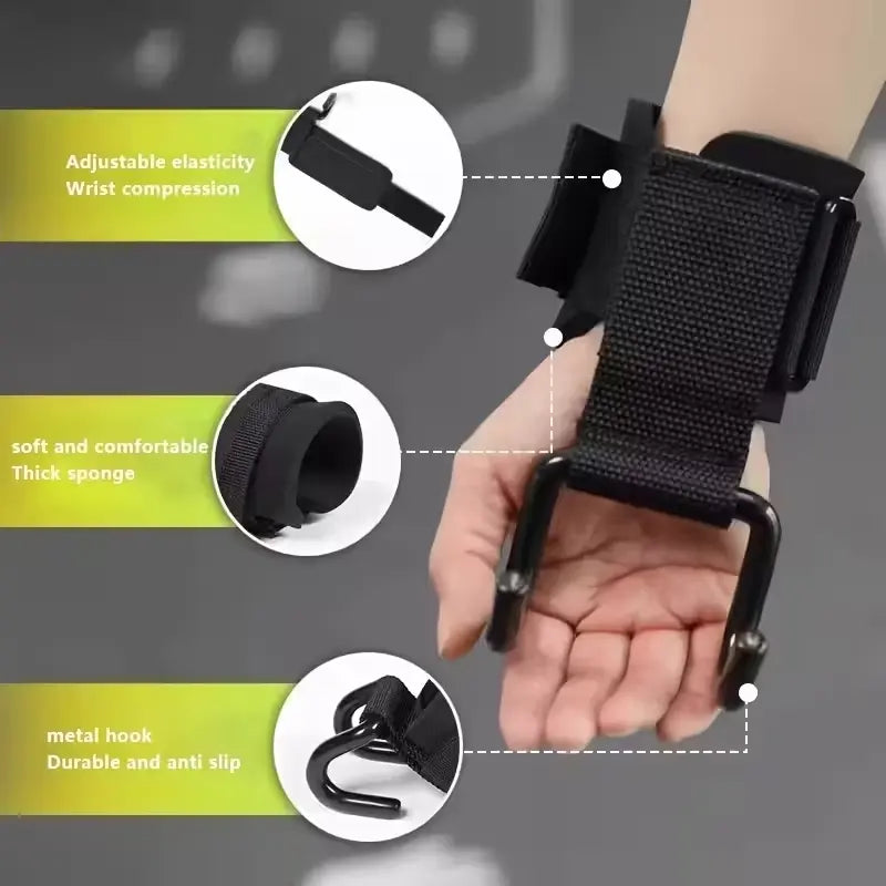 2Pcs Fitness Training Hooks, Anti-Slip Wrist Support Hooks, Pull-Up Assistance, Strength Training, Thickened Wrist Guards, Gym Equipment, Wrist Cuffs Gym, Workout Accessories