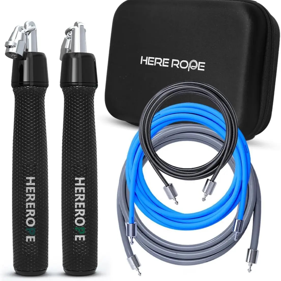 Hererope 3-In-1 Interchangeable Weighted Jump Rope Set for Fitness, Boxing & Cardio Training – Men & Women