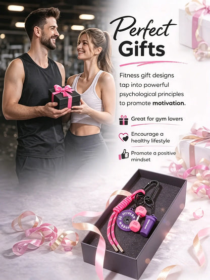 4-Piece Sporty Barbell Keychain Set, Keyrings, Hand-Woven Fitness Keychains, Fashionable Unisex Gym Accessories, Perfect Gift Choice, Stylish & Versatile Fitness Bag Charms with Woven Ropes and Dumbbell, Keychain for Bags
