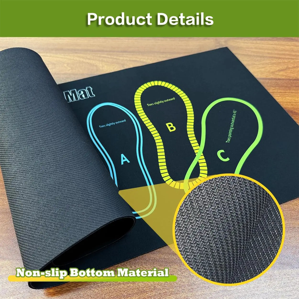 Exercise Mat Perfect for Squats, Leg and Ab Workouts, Squat Guide Mat, Squat Step Position, Squat Mat Knee Mat Lightweight and Portable for Men and Women Summervibes