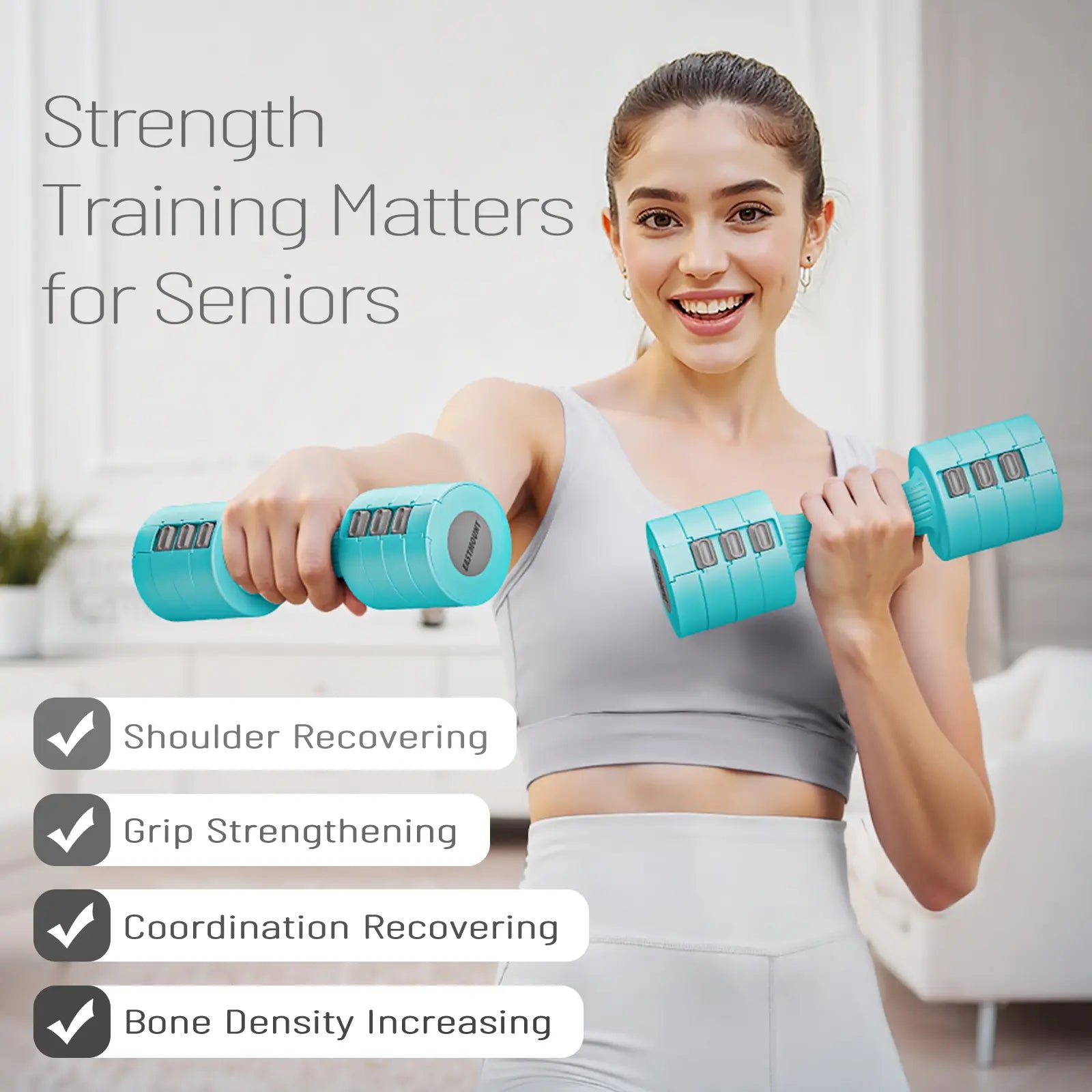 EAST MOUNT Adjustable Dumbbells Set of 2 (5 Lbs Total), 6-In-1 Women'S Non-Slip Handle Body Weights with 1-Second Lock for Home-Gym & Office Use, Fast Adjust Free Weights That Maintains a Firm Grip & Improves Physical Fitness, One-Second Lock