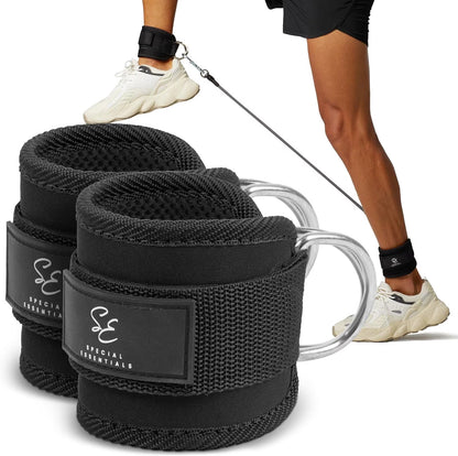 Ankle Strap for Cable Machine and Resistance Bands Premium Neoprene Gym and Workout Kickback Ankle Cuffs with Adjustable Strap for Enhanced Leg and Glute Exercises