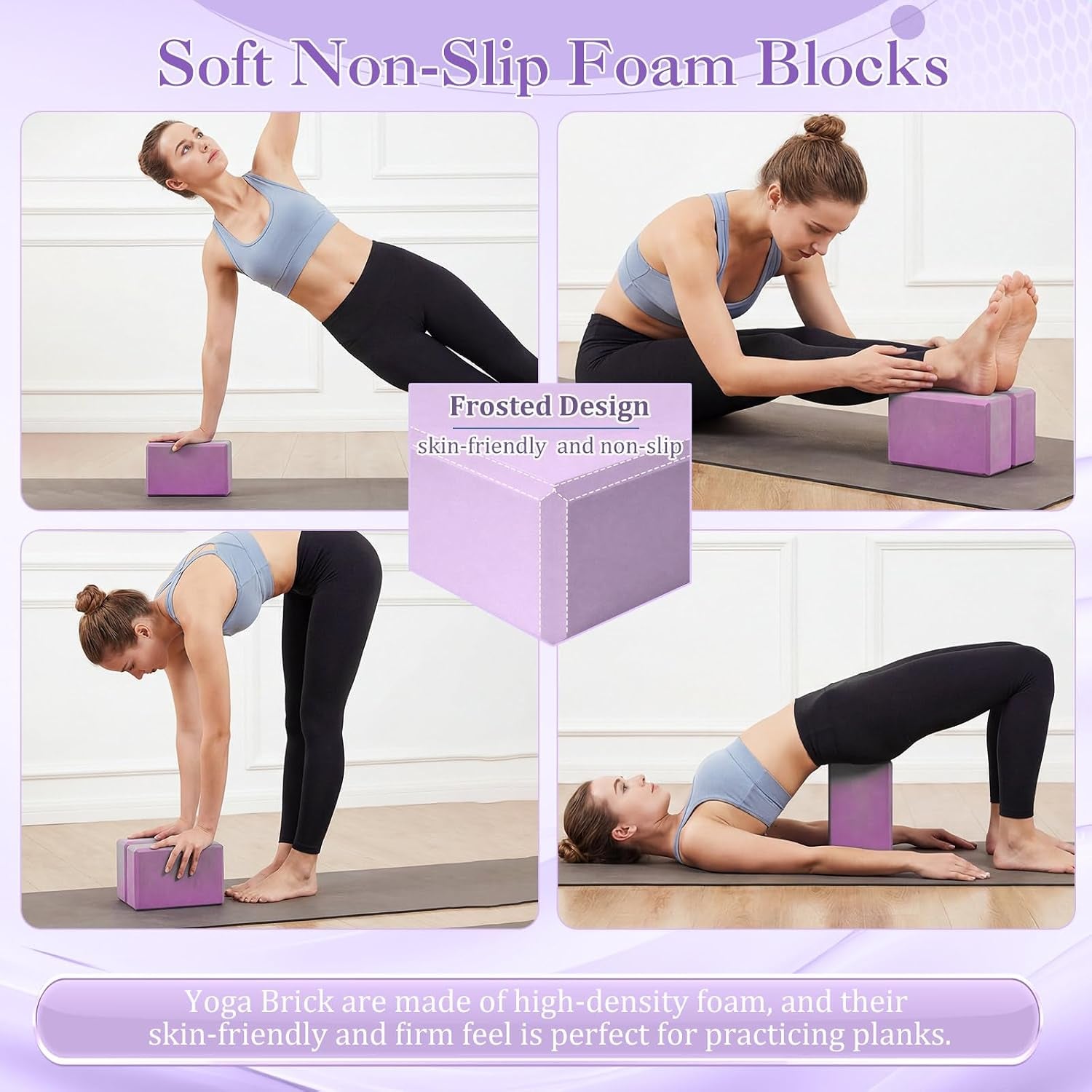 6-In-1 Yoga Balls and Yoga Block Set with Strap Foot Pump, Exercise Pregnancy Balls for Birthing, Pilates Kit Fitness Physical Therapy Home Gym Workout Equipment