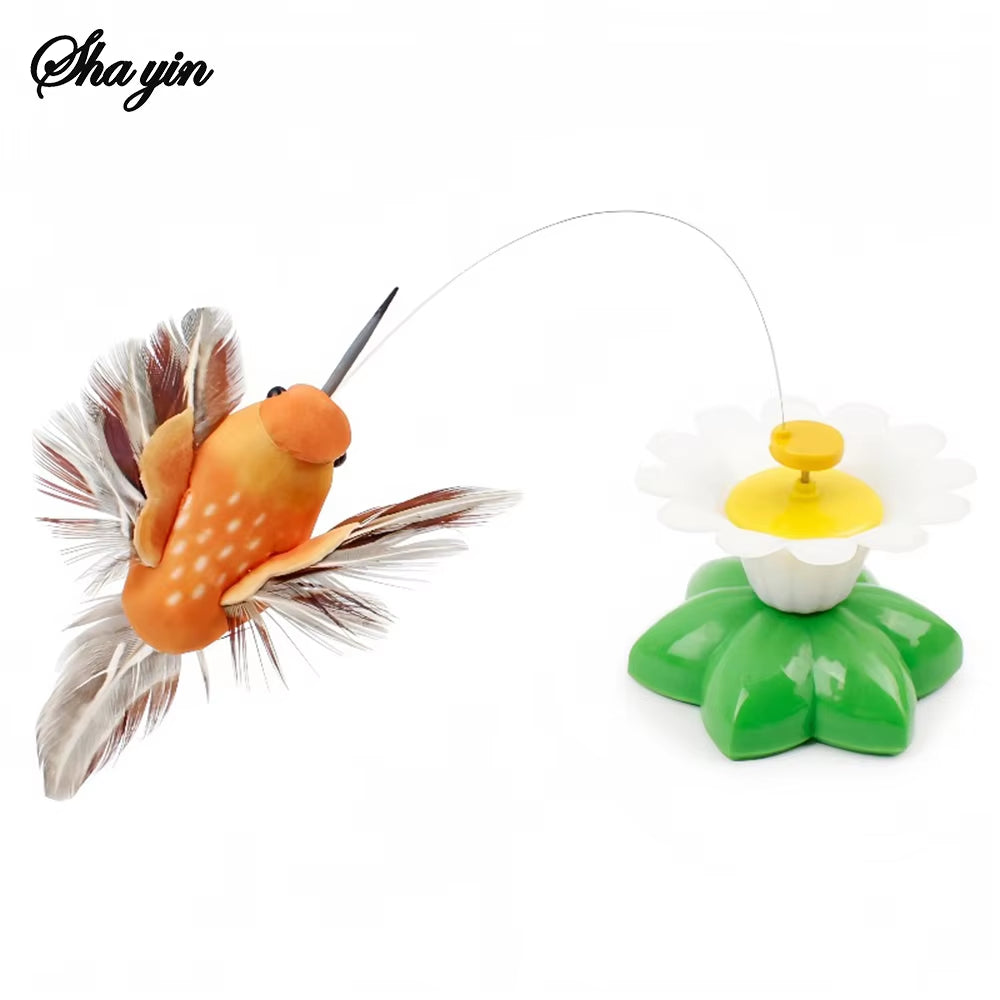 Electric Flying Bird Teasing Stick Automatically Spins around Hummingbird, Cat Self Hi Toy