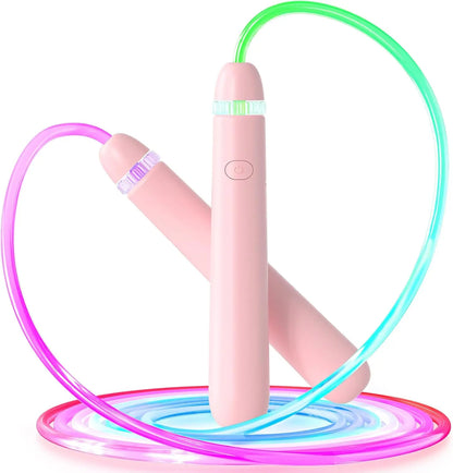 LED Illuminated Jump Rope-Unisex Adjustable Illuminated Jump Rope, Colorful Glow-In-The-Dark Jump Rope, Suitable for Children and Adults.