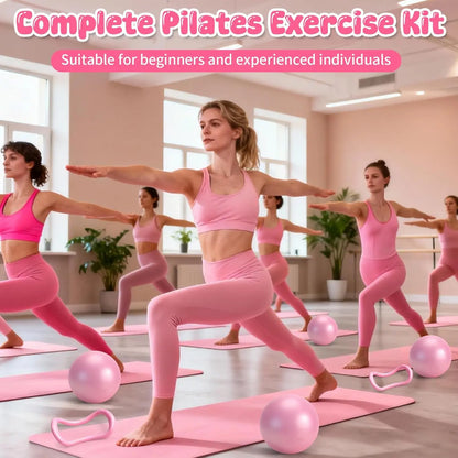 Women'S Pilates Ring Set - Equipment, at Gym Equipment, Pilates for Beginners Kit with Yoga Ball & Resistance Bands for Core Strength, Full Body Toning TPE Non-Slip Floor