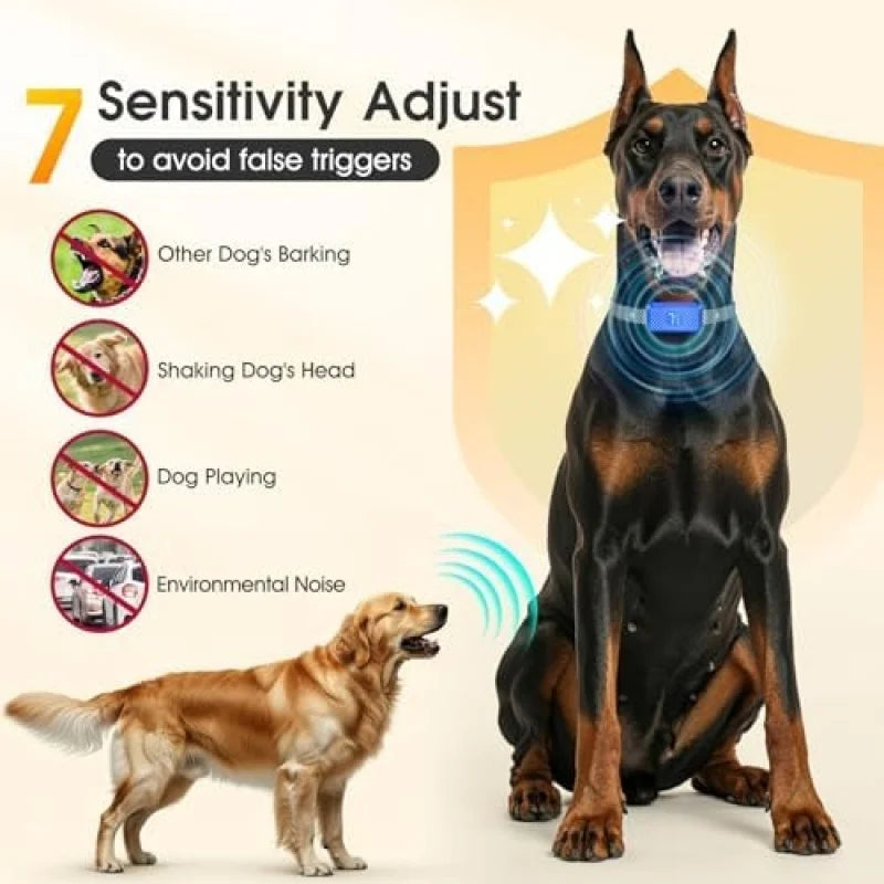 Dog Bark Collar for Small Medium Large Dogs, Rechargeable No Bark Training Collar, 7 Sensitivity 3 Modes Waterproof