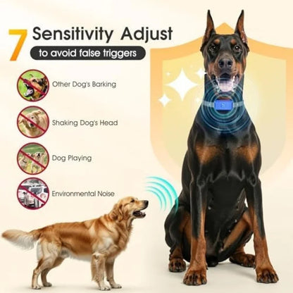 Dog Bark Collar for Small Medium Large Dogs, Rechargeable No Bark Training Collar, 7 Sensitivity 3 Modes Waterproof