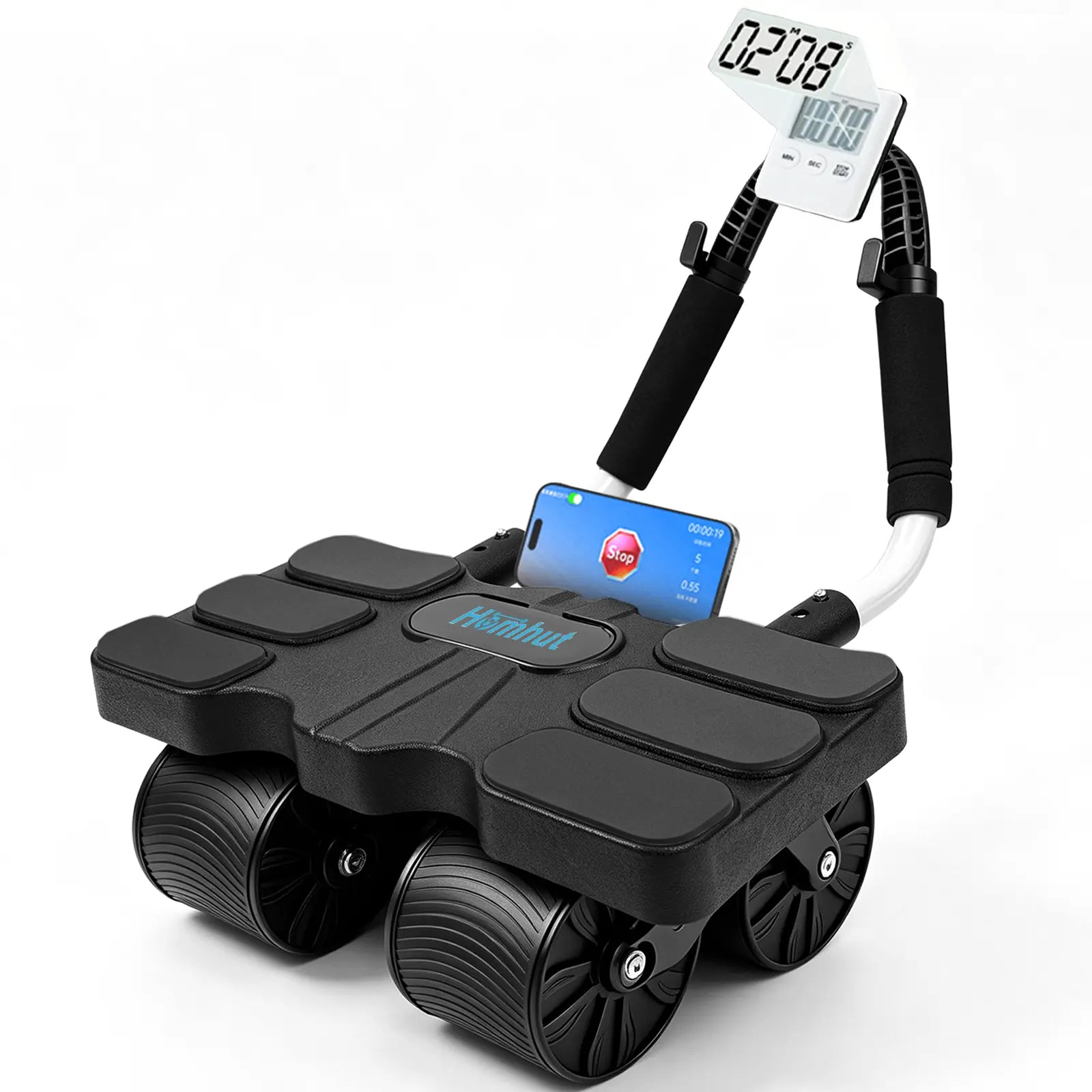 Automatic Rebound Ab Workout Equipment - New Ab Roller Wheel with Timer & Knee Mat, Elbow Support for Women Men Core Training