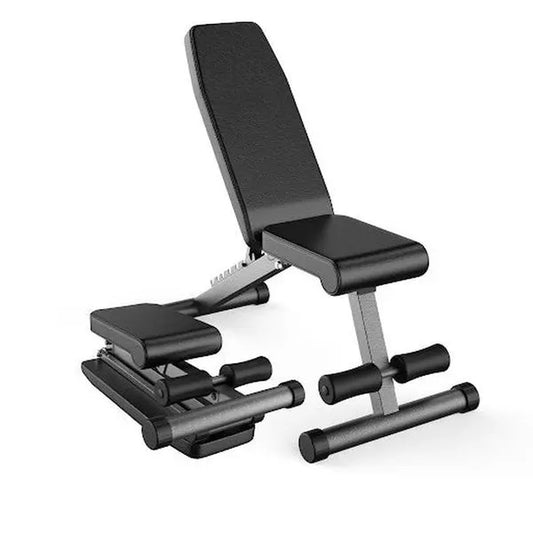 Finer Form 5-In-1 Adjustable Weight Bench - Foldable High-Grade Steel Exercise Equipment for Home Gyms, Supports 800 Lbs for Resistance Training & Full-Body Lifts, Multifunctional Workout Station, Strength Training, Steel Frame, Multi-Angle Seat, Compact,
