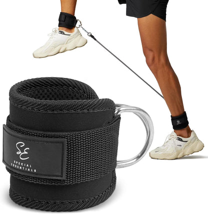 Ankle Strap for Cable Machine and Resistance Bands Premium Neoprene Gym and Workout Kickback Ankle Cuffs with Adjustable Strap for Enhanced Leg and Glute Exercises
